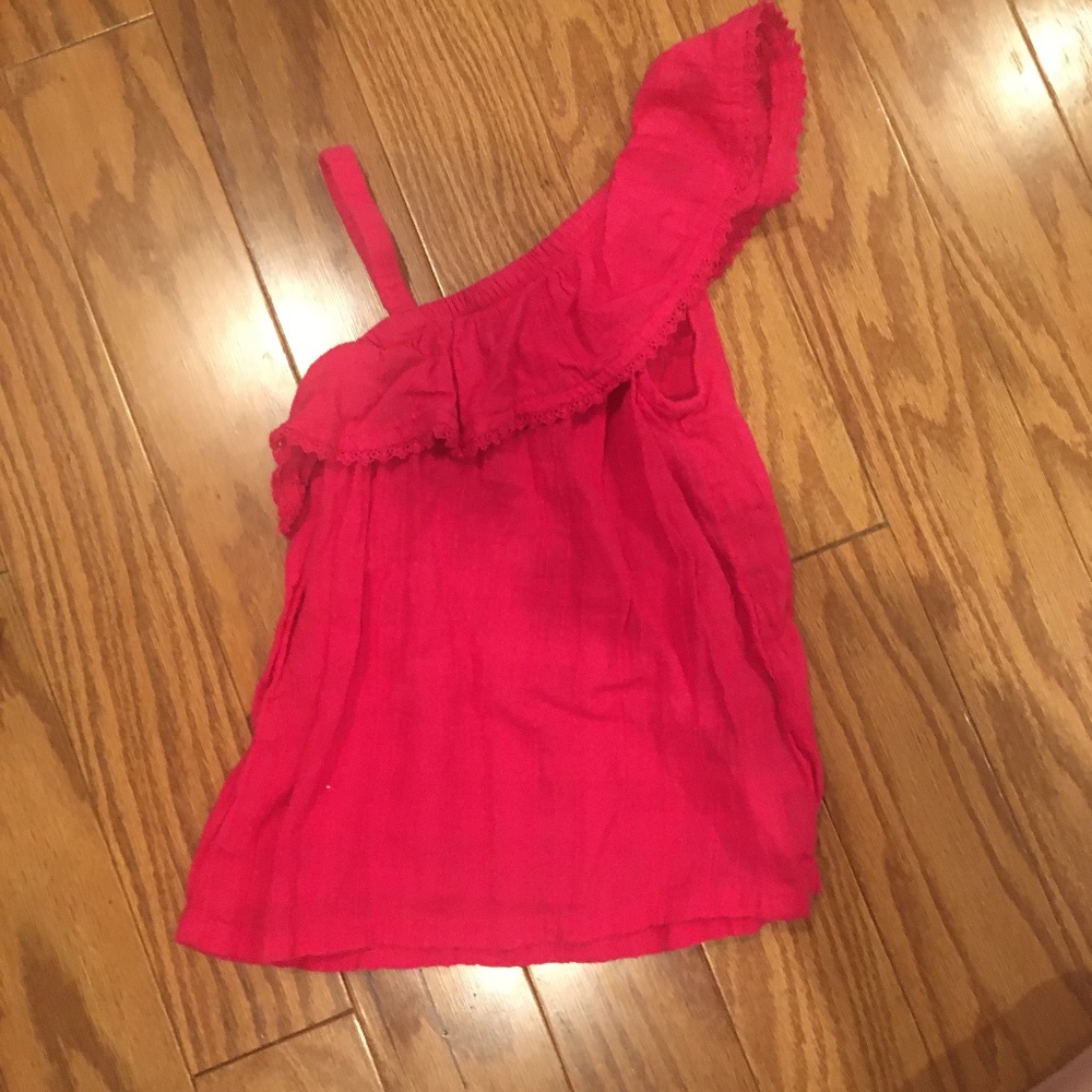 Pink off shoulder shirt with lace